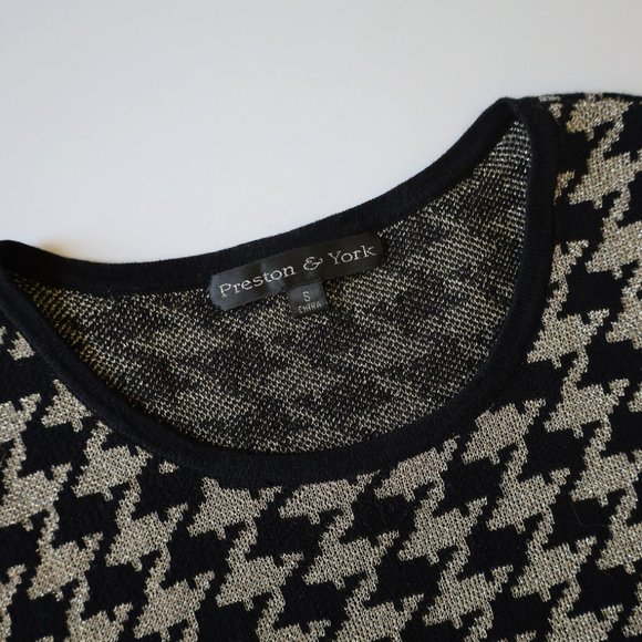 Preston & York Black and Cream Houndstooth Blouse - Picture 4 of 9